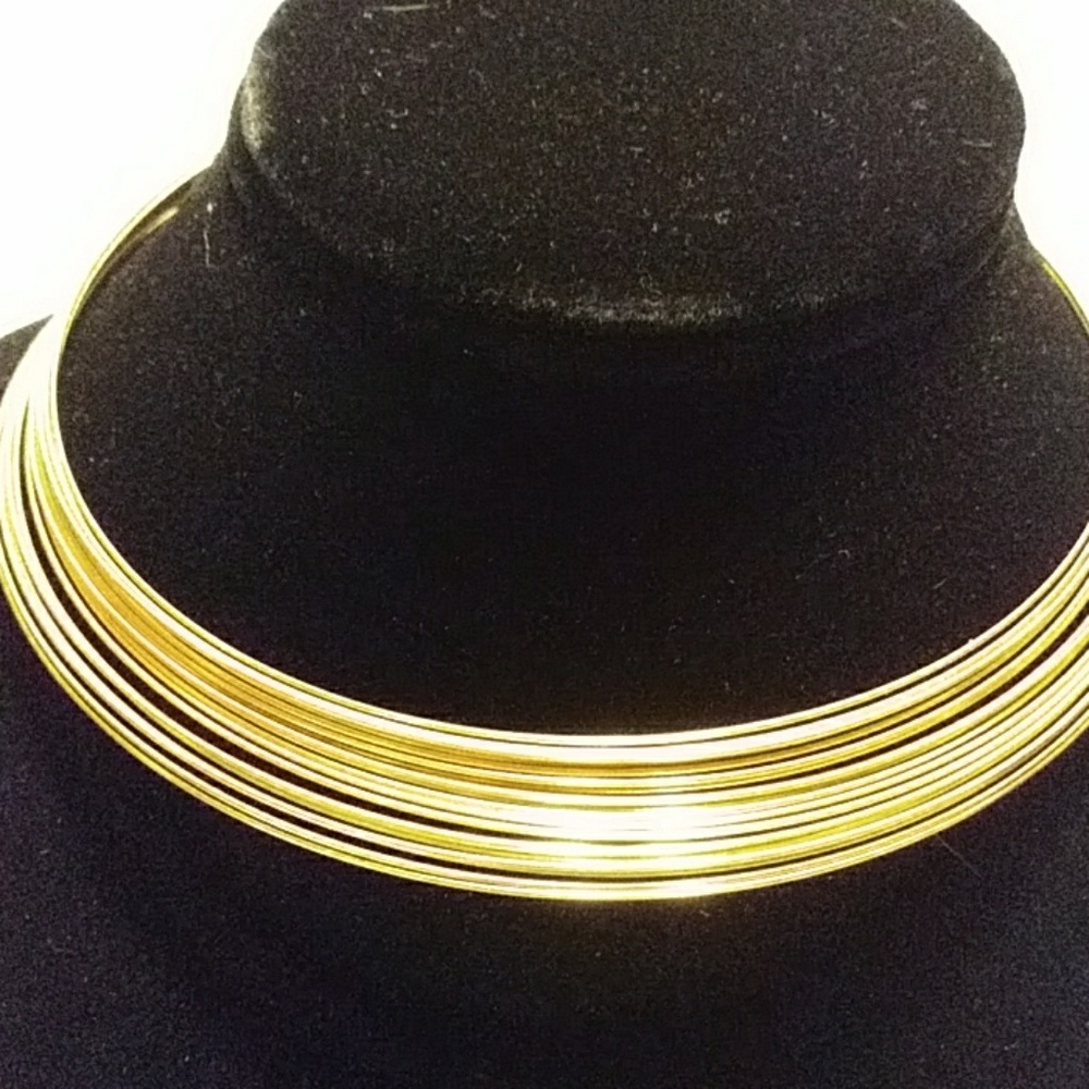 Wire Multi-Layer Choker Collar Cuff Necklace - image 1